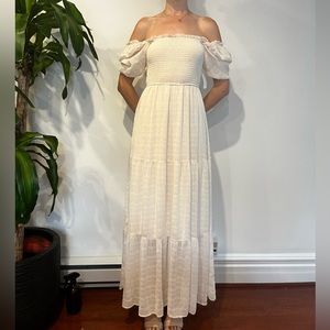 Moon River cream maxi dress